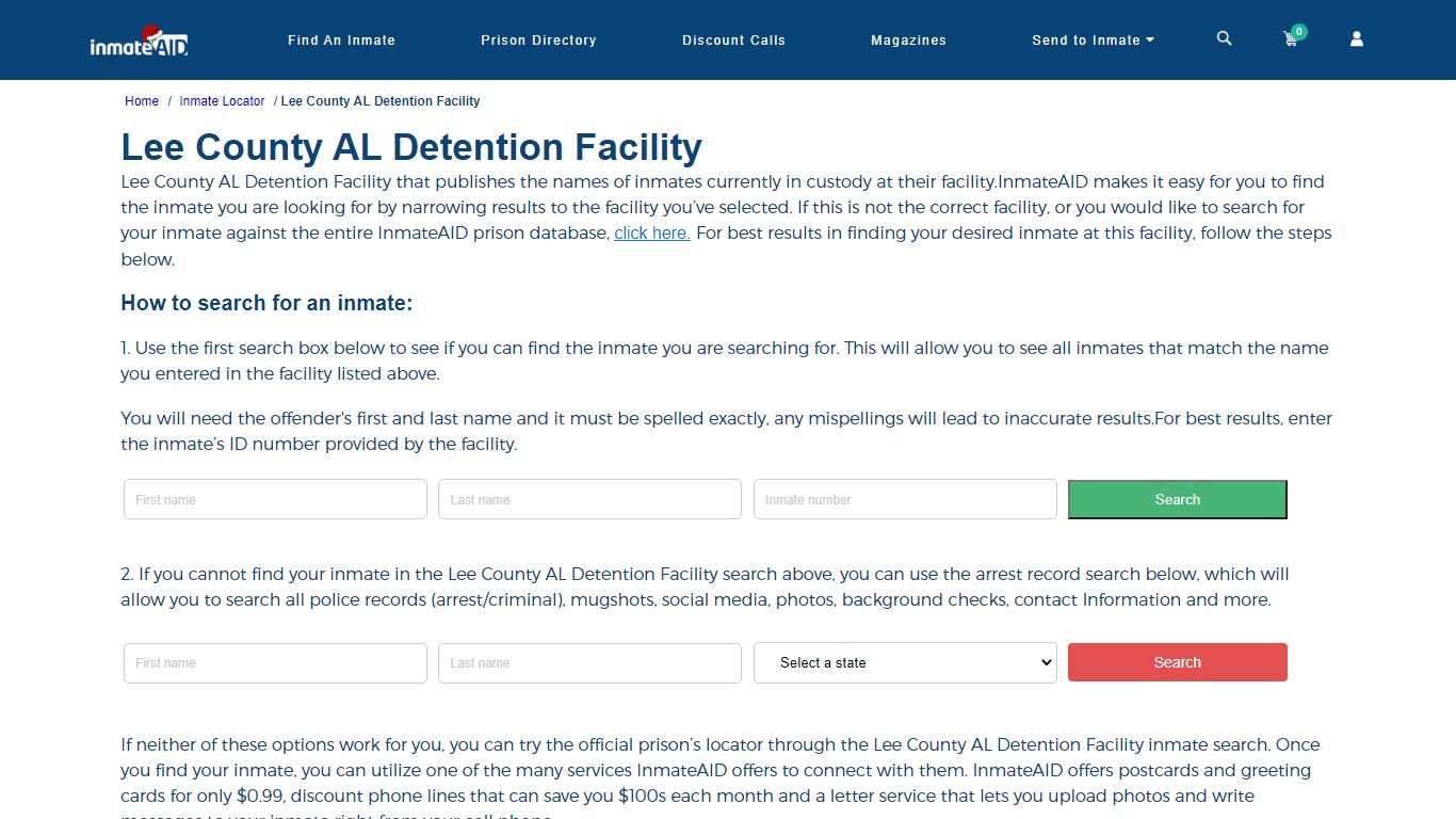 Lee County AL Detention Facility - InmateAid